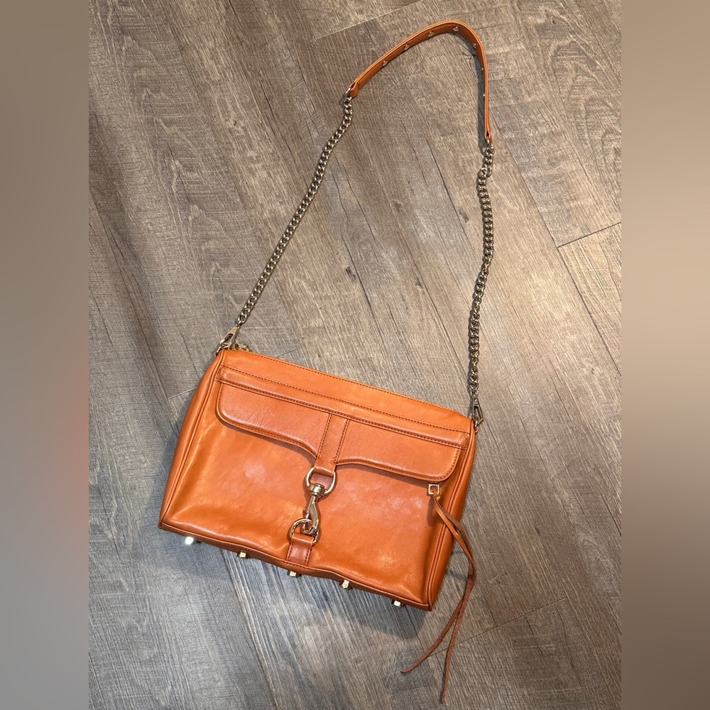 EUC Rebecca Minkoff MAC Original 13” 2014 Leather Crossbody w/ Gold Chain Strap